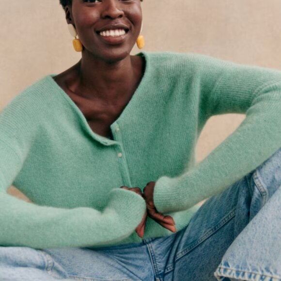 Sézane RARE NWT Gaspard Cardigan in Sea Green Size S - Picture 1 of 6